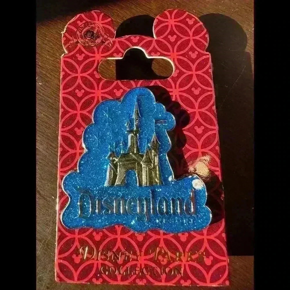 Cinderella Castle w/ Disneyland Logo, Blue Glitter Cloud DISNEY PIN - Picture 1 of 1